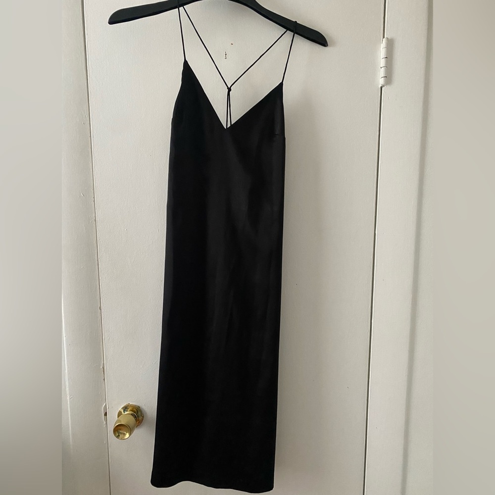 Black Midi Satin Dress